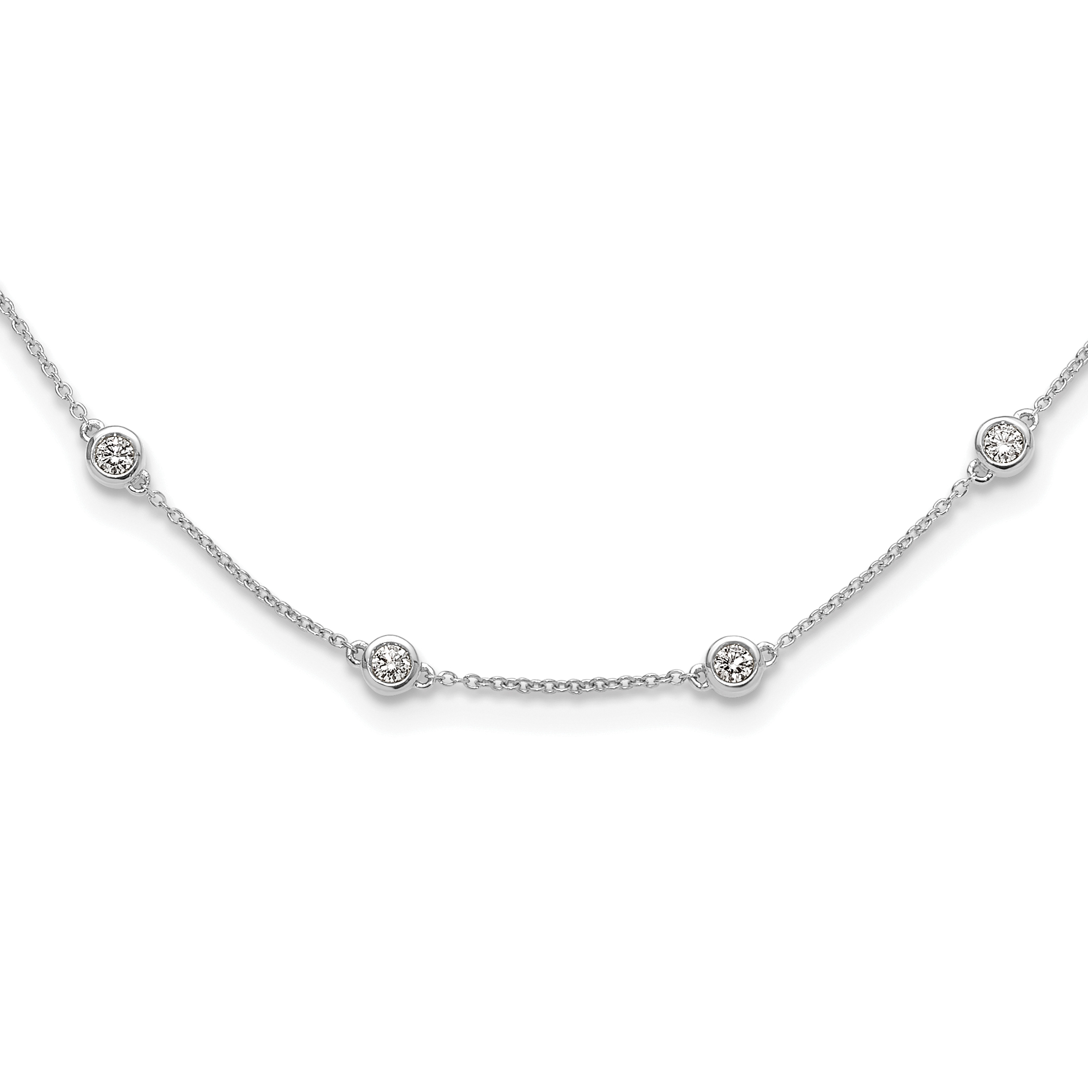 True Origin 14k White Gold 1 1/6 carat Lab Grown Diamond VS+ F+ Eighteen Station 18 inch Necklace (PM1008-112-WLD-18)
