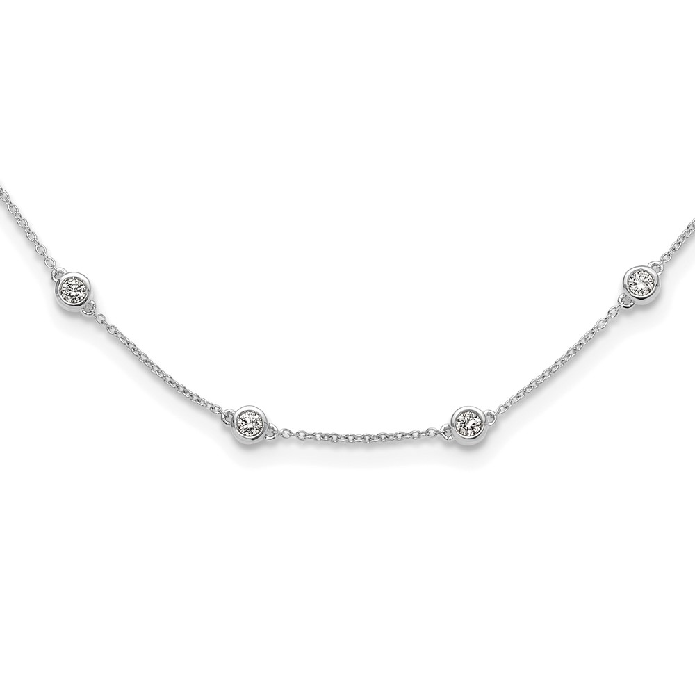 True Origin 14k White Gold 1 1/6 carat Lab Grown Diamond VS+ F+ Eighteen Station 18 inch Necklace (PM1008-112-WLD-18)