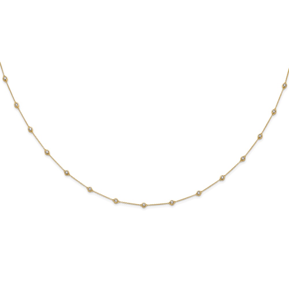 True Origin 14k 1 1/6 carat Lab Grown Diamond VS+ F+ Eighteen Station 18 inch Necklace (PM1008-112-YLD-18)