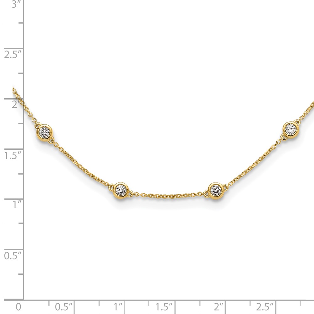 True Origin 14k 1 1/6 carat Lab Grown Diamond VS+ F+ Eighteen Station 18 inch Necklace (PM1008-112-YLD-18)