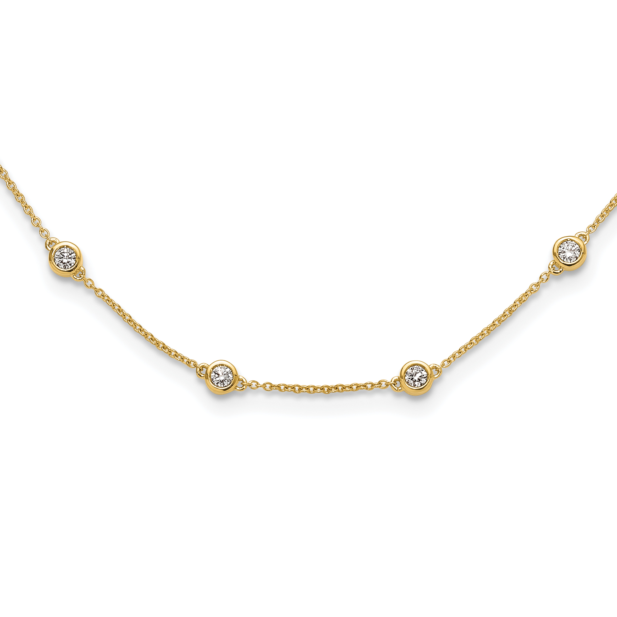 True Origin 14k 1 1/6 carat Lab Grown Diamond VS+ F+ Eighteen Station 18 inch Necklace (PM1008-112-YLD-18)