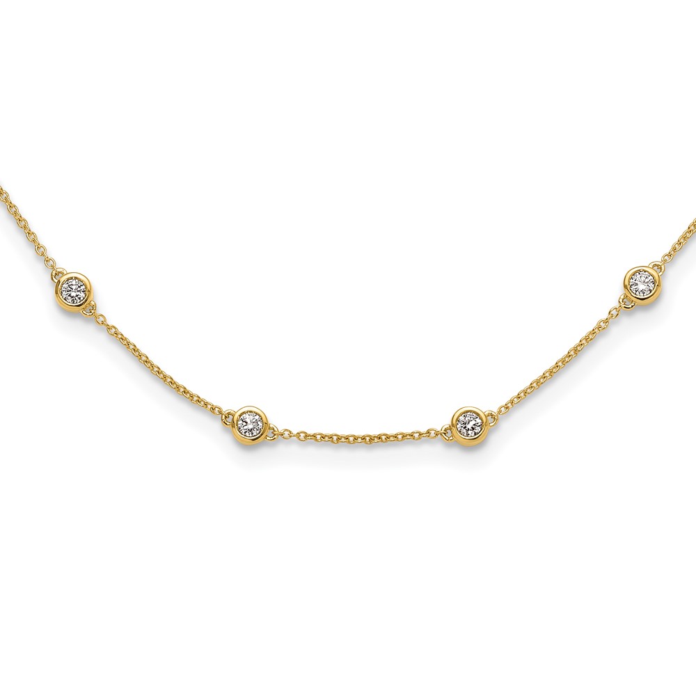 True Origin 14k 1 1/6 carat Lab Grown Diamond VS+ F+ Eighteen Station 18 inch Necklace (PM1008-112-YLD-18)