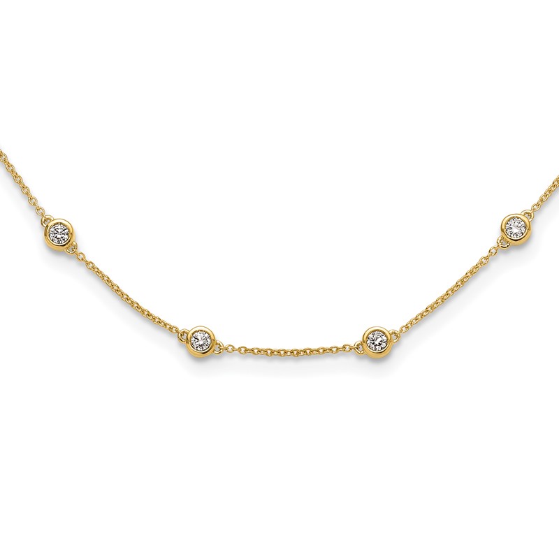 True Origin 14k 1 1/6 carat Lab Grown Diamond VS+ F+ Eighteen Station 18 inch Necklace