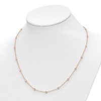 True Origin 14K Rose Gold 1.33 Carat Lab Grown Diamond VS+ F+ Complete 20 Station Necklace, 20" view 5
