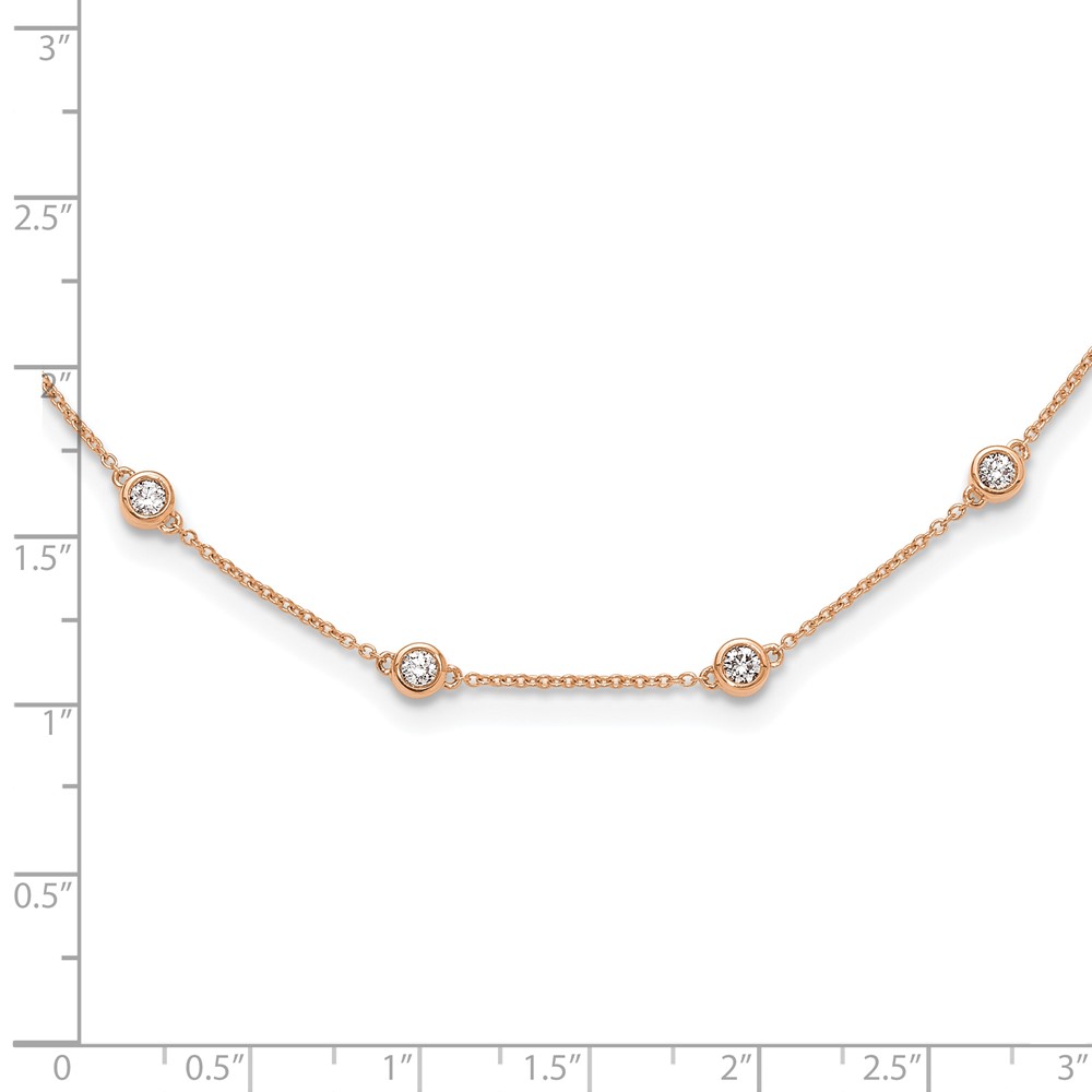True Origin 14k Rose Gold 1 1/3 carat Lab Grown Diamond VS+ F+ Twenty Station 20 inch Necklace (PM1008-120-RLD-20)