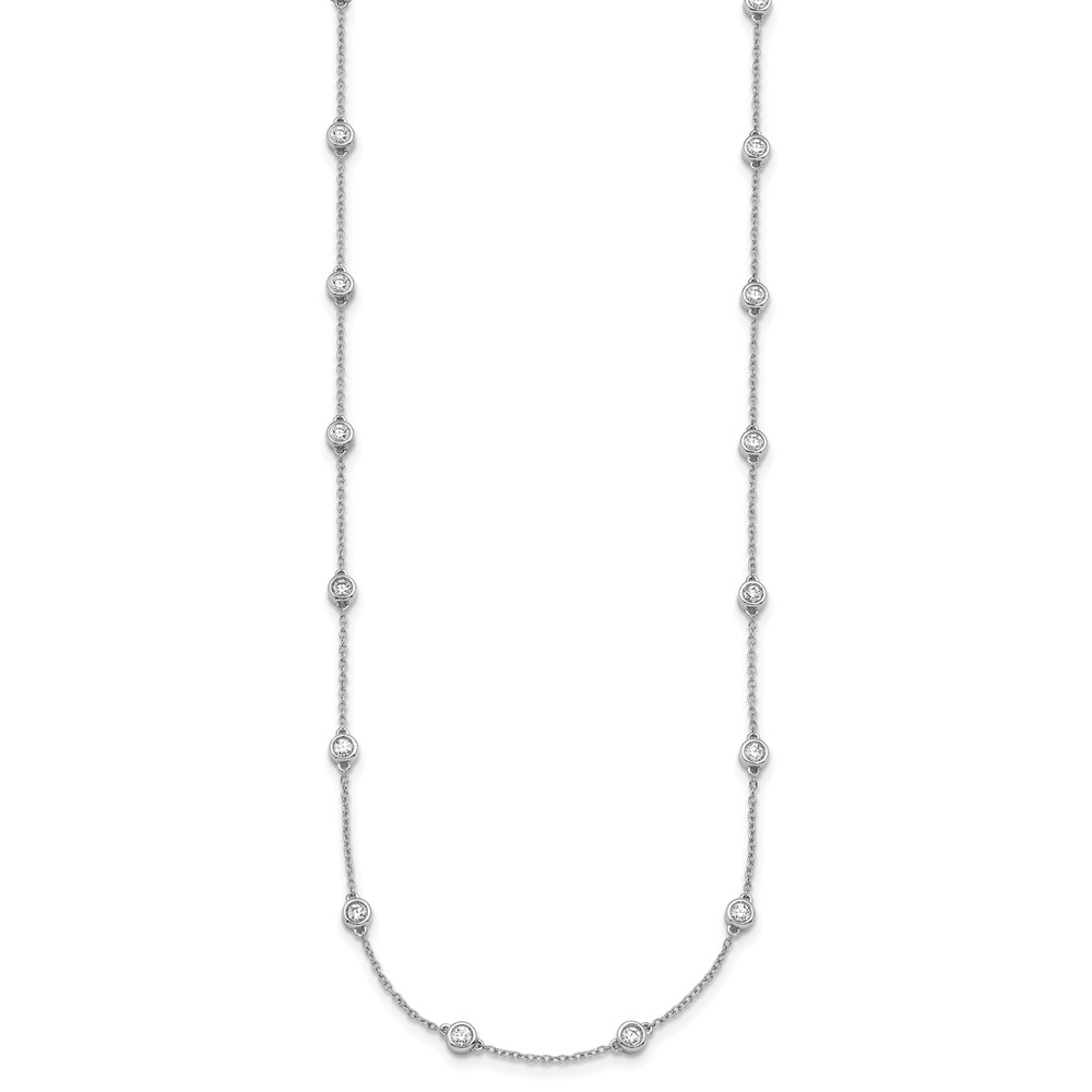 True Origin 14k White Gold 1 1/3 carat Lab Grown Diamond VS+ F+ Twenty Station 20 inch Necklace (PM1008-120-WLD-20)