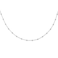 True Origin 14K White Gold 1.33 Carat Lab Grown Diamond VS+ F+ Complete 20 Station Necklace, 20" view 2