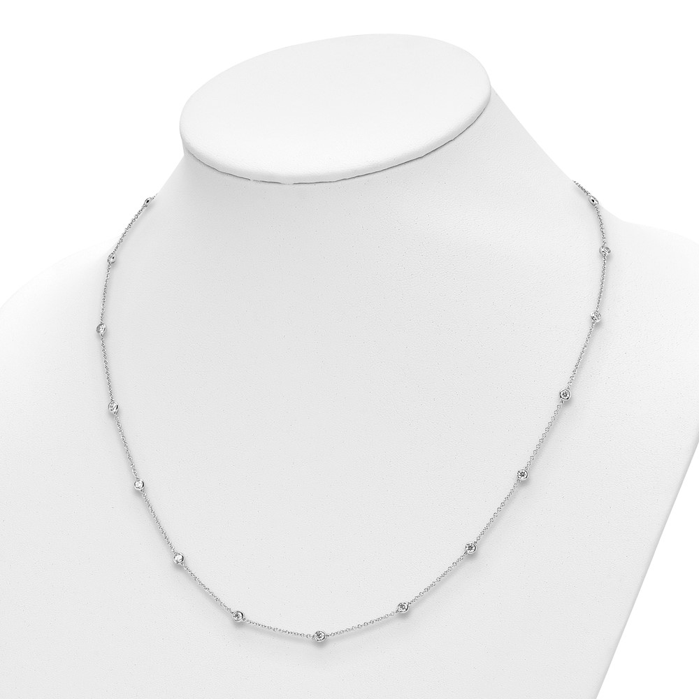 True Origin 14k White Gold 1 1/3 carat Lab Grown Diamond VS+ F+ Twenty Station 20 inch Necklace (PM1008-120-WLD-20)