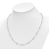 True Origin 14K White Gold 1.33 Carat Lab Grown Diamond VS+ F+ Complete 20 Station Necklace, 20" view 5