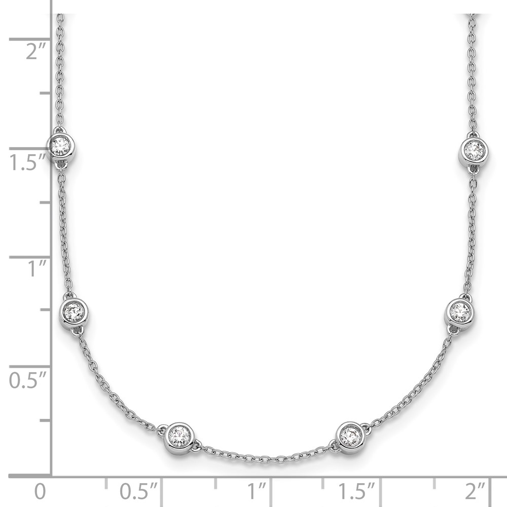 True Origin 14k White Gold 1 1/3 carat Lab Grown Diamond VS+ F+ Twenty Station 20 inch Necklace (PM1008-120-WLD-20)