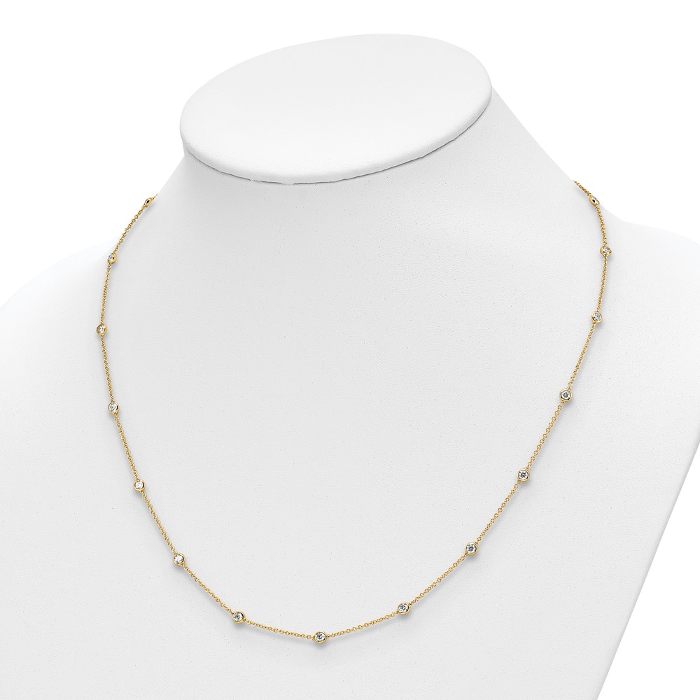True Origin 14k 1 1/3 carat Lab Grown Diamond VS+ F+ Twenty Station 20 inch Necklace (PM1008-120-YLD-20)