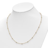 True Origin 14K Yellow Gold 1.33 Carat Lab Grown Diamond VS+ F+ Complete 20 Station Necklace, 20" view 3