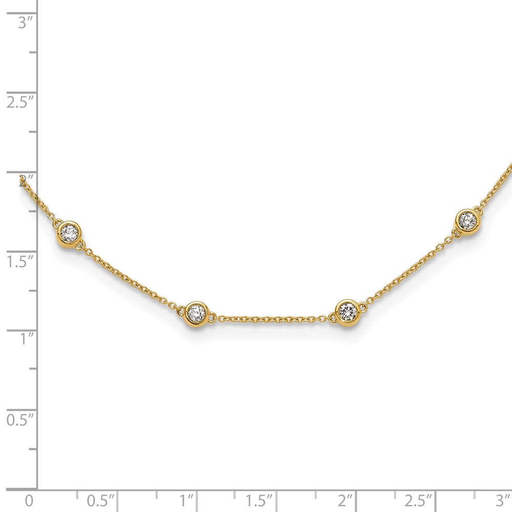 True Origin 14k 1 1/3 carat Lab Grown Diamond VS+ F+ Twenty Station 20 inch Necklace (PM1008-120-YLD-20)