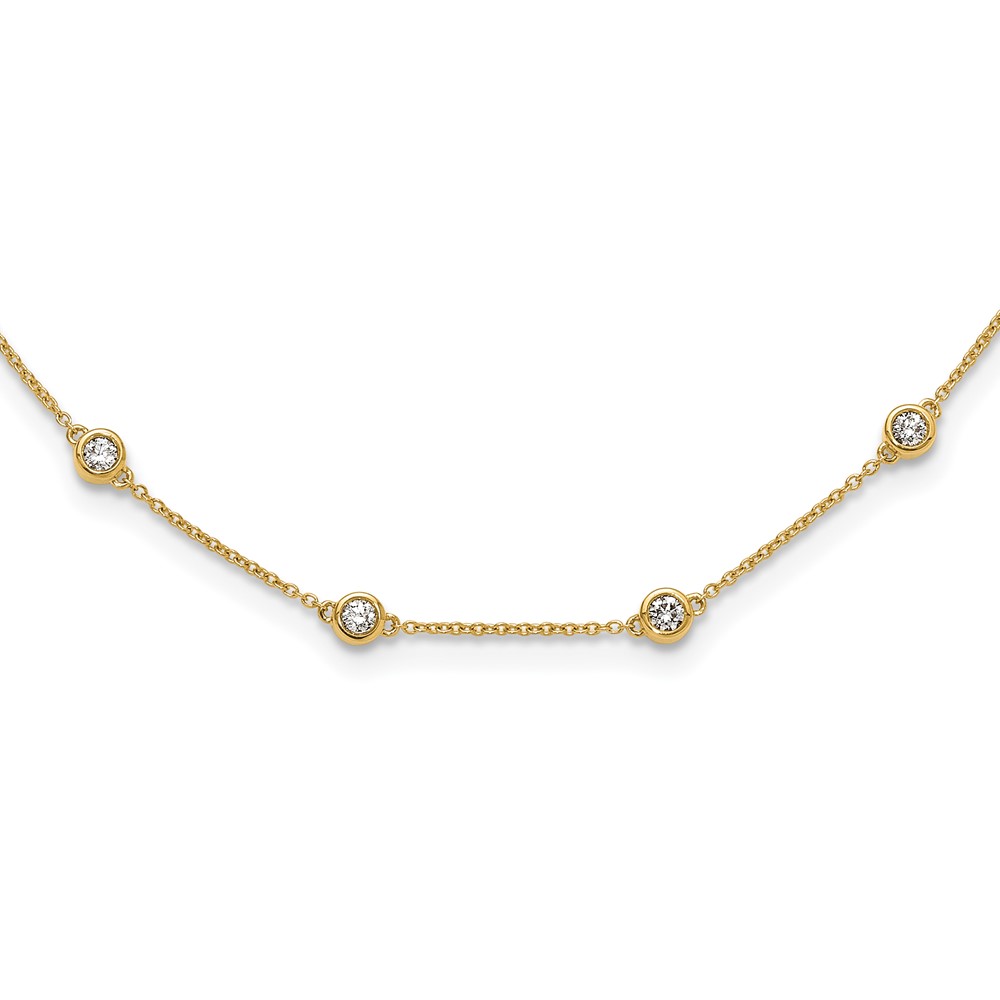 True Origin 14K Yellow Gold 1.33 Carat Lab Grown Diamond VS+ F+ Complete 20 Station Necklace, 20"