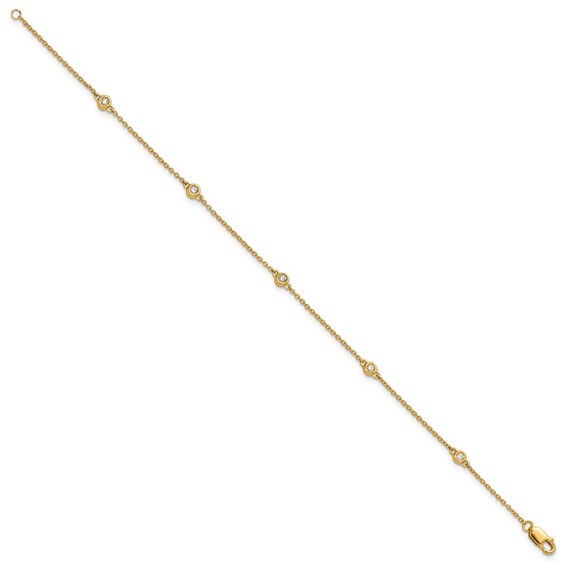 Gold Diamond Station Bracelet