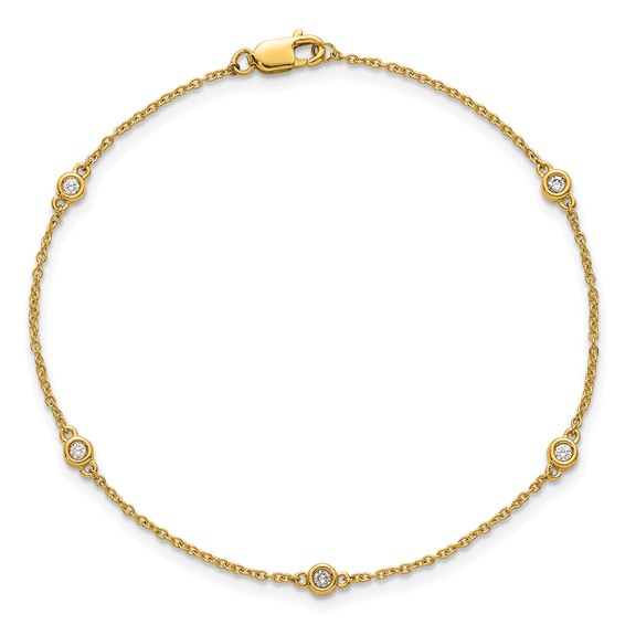 Gold Diamond Station Bracelet