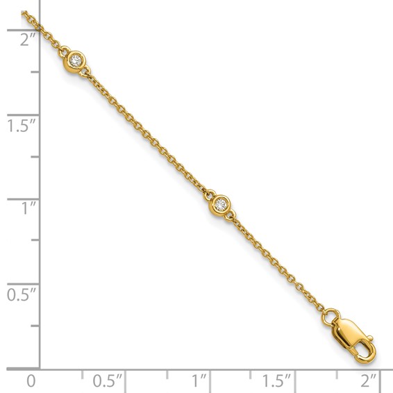 Gold Diamond Station Bracelet