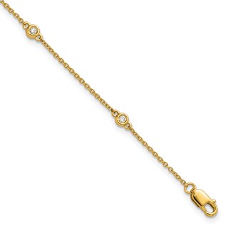 Gold Diamond Station Bracelet