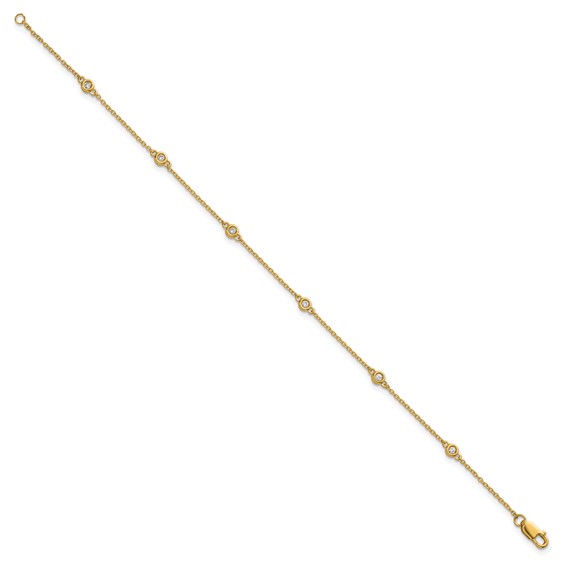 Gold Diamond Station Bracelet