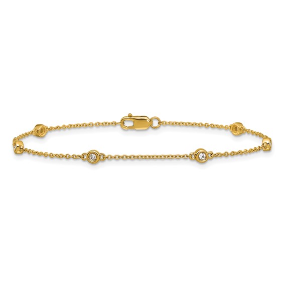 Gold Diamond Station Bracelet