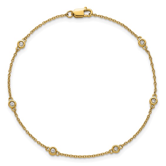 Gold Diamond Station Bracelet