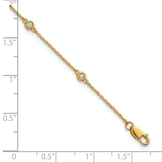 Gold Diamond Station Bracelet