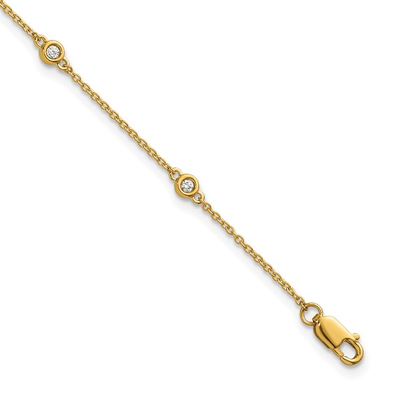 Gold Diamond Station Bracelet