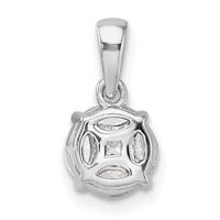 14K White Gold 0.50 Carat Lab Grown Diamond VS SI+ G+ Round and Marquise Pendant view 3