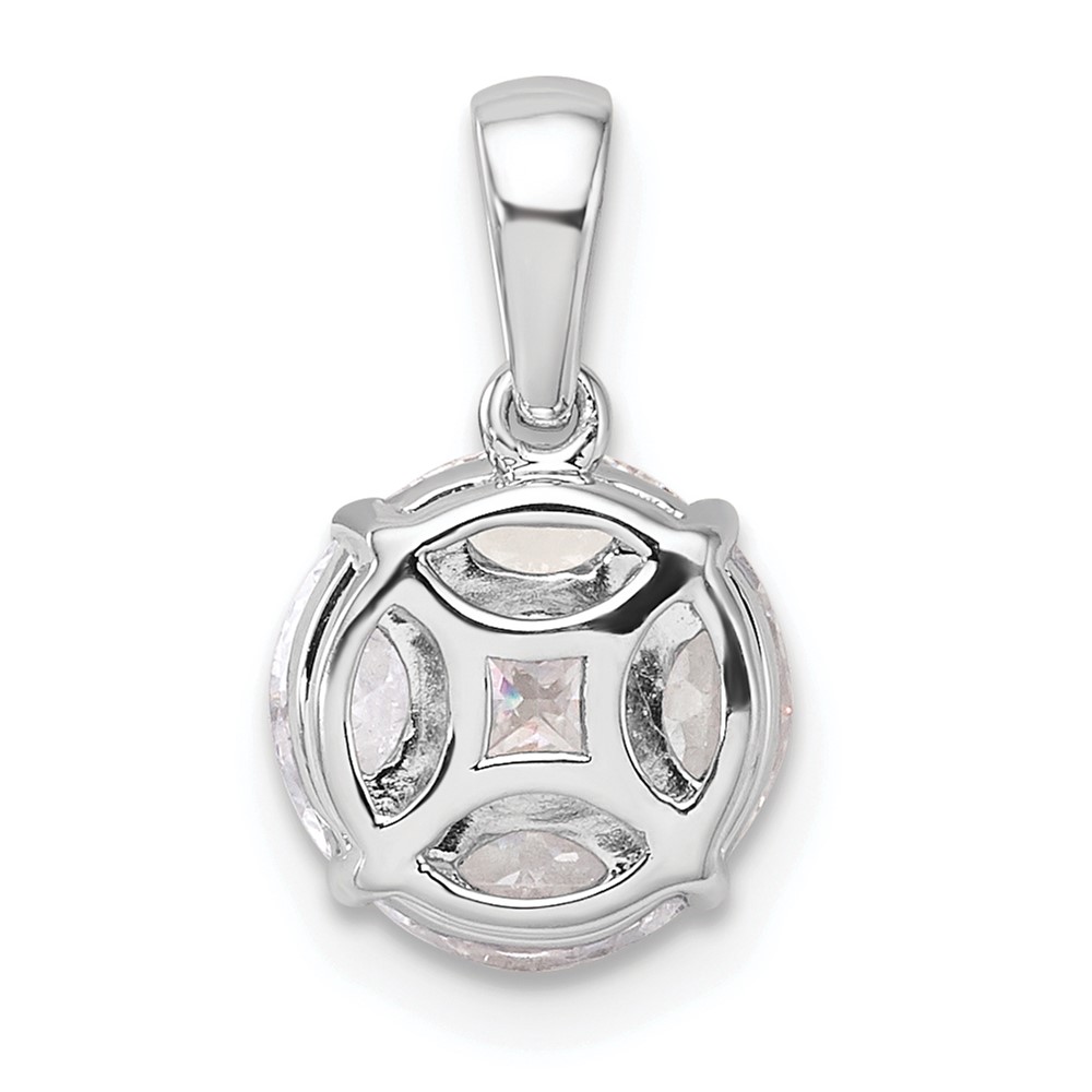 14k White Gold 1 carat Lab Grown Diamond VS/SI+ G+ Round and Marquise Pendant (PM10163-098-WLG)