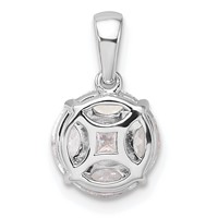 14K White Gold 1 Carat Lab Grown Diamond VS SI+ G+ Round and Marquise Pendant view 3