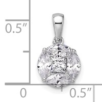 14K White Gold 1 Carat Lab Grown Diamond VS SI+ G+ Round and Marquise Pendant view 2