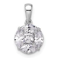 14K White Gold 1 Carat Lab Grown Diamond VS SI+ G+ Round and Marquise Pendant view 1