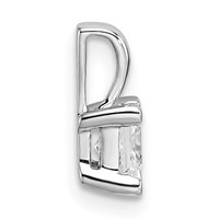 14K White Gold 0.50 Carat Lab Grown Diamond VS SI+ G+ 4 Prong Pendant Necklace, 18" view 2