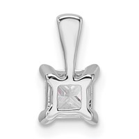 14K White Gold 0.50 Carat Lab Grown Diamond VS SI+ G+ 4 Prong Pendant Necklace, 18" view 4