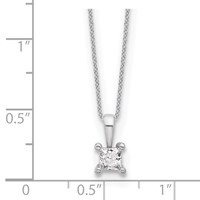 14K White Gold 0.50 Carat Lab Grown Diamond VS SI+ G+ 4 Prong Pendant Necklace, 18" view 3