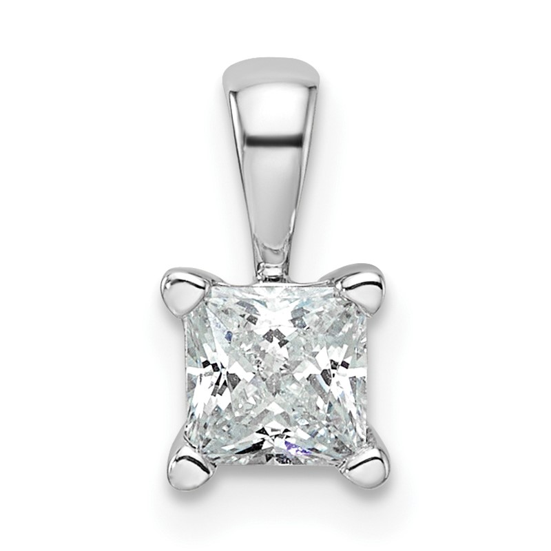 14k White Gold 1/2 carat Lab Grown Diamond VS/SI+ G+ 18 inch 4 Prong Pendant Necklace