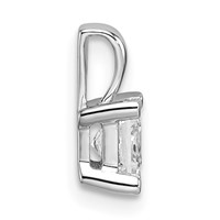 14K White Gold 0.75 Carat Lab Grown Diamond VS SI+ G+ 4 Prong Pendant Necklace, 18" view 2