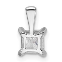 14K White Gold 0.75 Carat Lab Grown Diamond VS SI+ G+ 4 Prong Pendant Necklace, 18" view 4