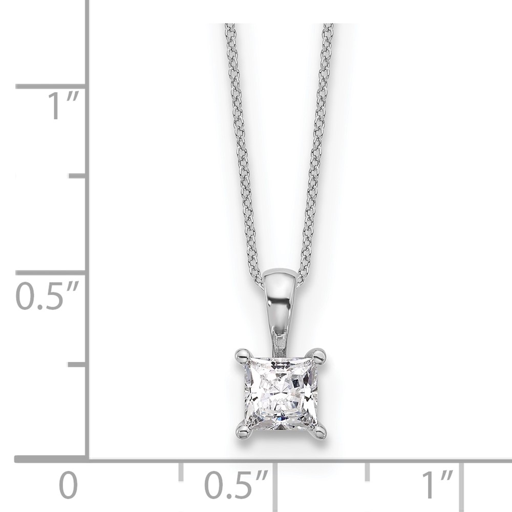 14k White Gold 3/4 carat Lab Grown Diamond VS/SI+ G+ 18 inch 4 Prong Pendant Necklace (PM1018-075-WLG)
