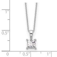 14K White Gold 0.75 Carat Lab Grown Diamond VS SI+ G+ 4 Prong Pendant Necklace, 18" view 3