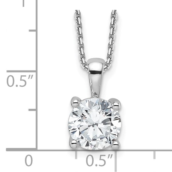 14kw 2ct Round Certified Lab Grown VS/SI FGH Dia Pendant with chain