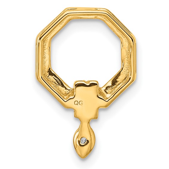 14K Polished 1/15 carat Diamond Octagon Chain Slide