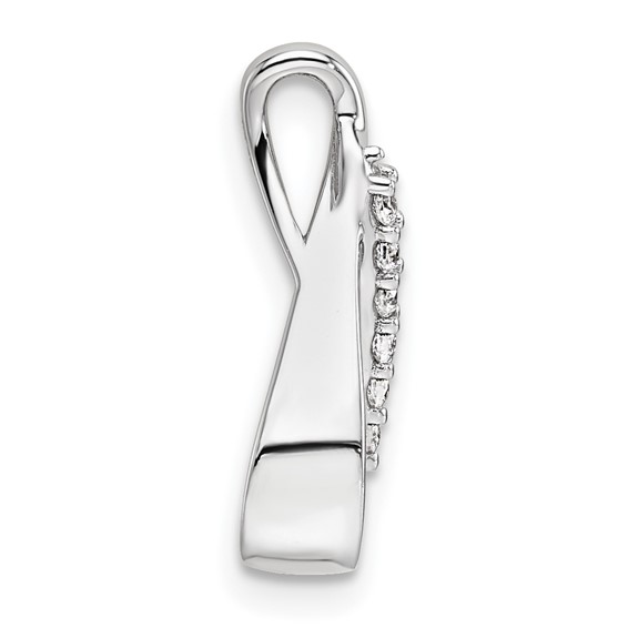 14K White Gold Complete 5/8 carat Diamond Teardrop Chain Slide