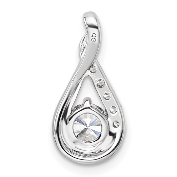 14K White Gold Complete 5/8 carat Diamond Teardrop Chain Slide