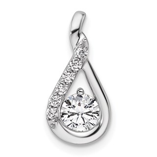 14K White Gold Complete 5/8 carat Diamond Teardrop Chain Slide