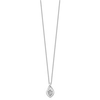 14K White Gold 0.75 Carat Lab Grown Diamond VS SI+ G+ Complete Necklace, 18" view 2