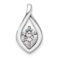 14K White Gold Holds 0.75ct Round Pendant Mounting view 1