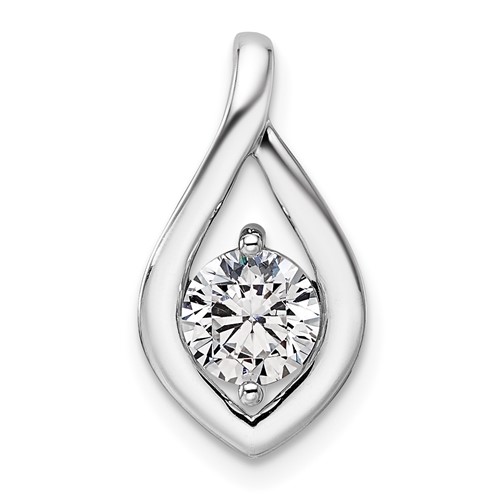 14K White Gold Holds 0.75ct Round Pendant Mounting