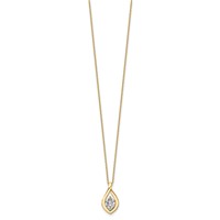 14K Yellow Gold 0.75 Carat Lab Grown Diamond VS SI+ G+ Complete Necklace, 18" view 2