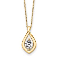 14K Yellow Gold 0.75 Carat Certified Lab Grown Diamond VS SI+ G+ Complete Necklace, 18" view 1